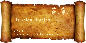Pinczker Hektor névjegykártya